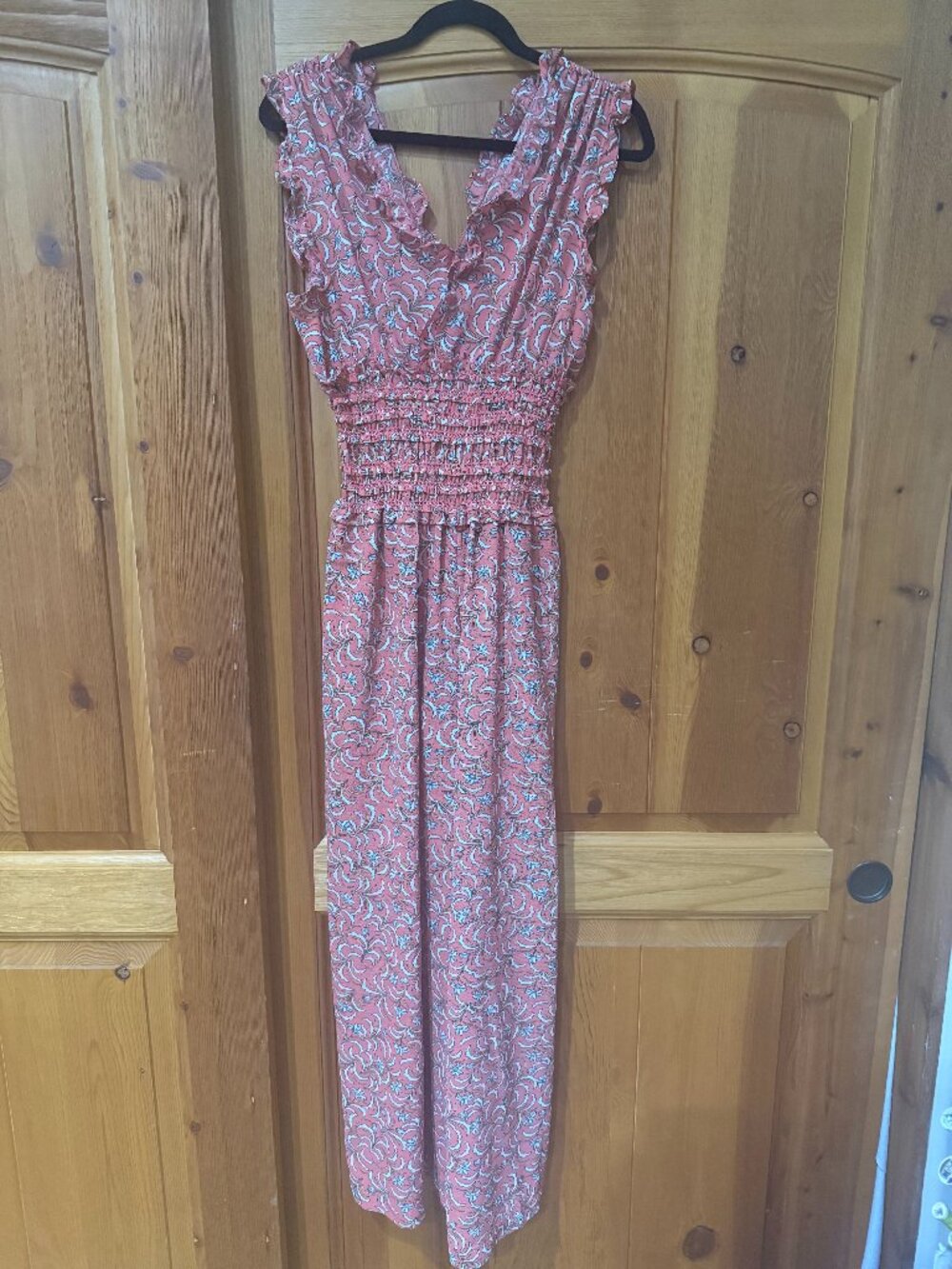 MAX STUDIO JUMPSUIT SIZE M  SMOCKED WAIST WIDE LEG